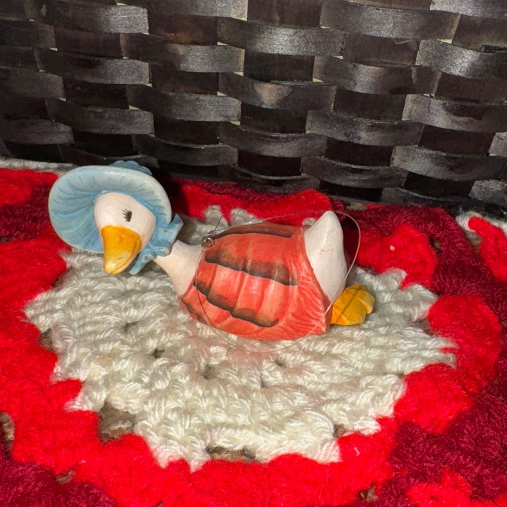 Vintage Ceramic Mother‎ Goose Christmas Ornament Italy Collectible Figurine